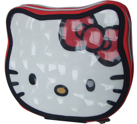 O gato bonito deu forma a duas meninas Zippered da caixa de lápis que enchem lápis da cor